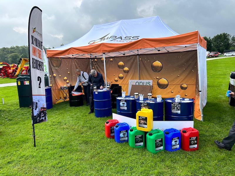 Opus lubricants and Compass Fuel Oils stand at Royal Lancashire Show 