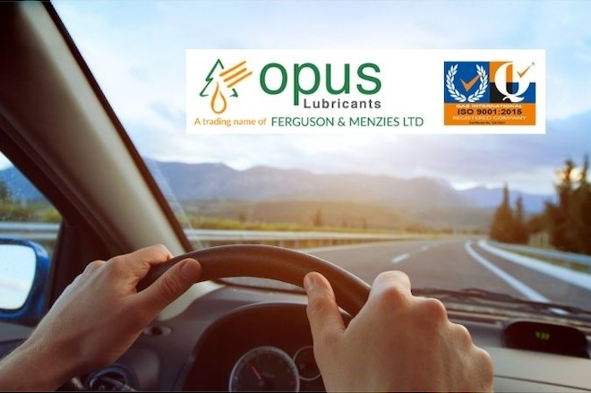 hands on steering wheel with road in distance on a sunny day - Ferguson Menzies spring vehicle care blog